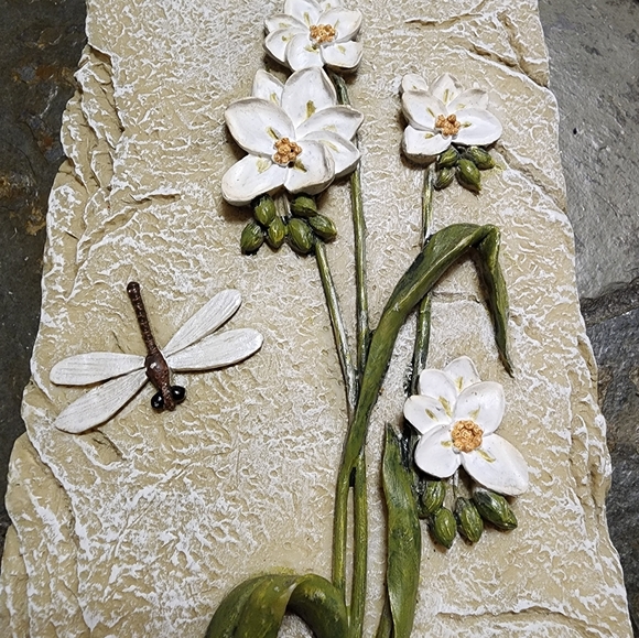 Rare Find Signed Vintage Cheri Blum 3D Resin Wall Art Plaques Flowers in Vases - Picture 5 of 6